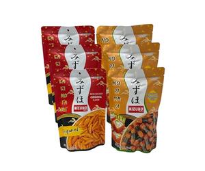 MIZUHO Rice Crackers Original Kakinotane & Norimaki California Roll Flavour (3 packs x 2 flavours) | Japanese Style Crunchy Snack (Variety Pack of 6)