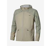 Mizuno Active Alpha Hooded Jacket Brown Beige Blue - M
