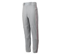 Mizuno Adult Men's Premier Piped Baseball Pant, Grey-Red, Medium
