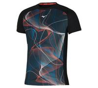 Mizuno Men's Aero Tee Running, Black/Multi, M
