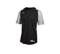 Mizuno Aerolite 2-Button Baseball Jersey Black-Grey