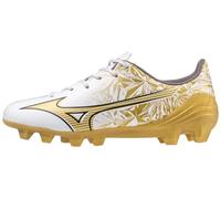 Mizuno Alpha Select Junior Football Shoes Unisex Children, White - Gold, 3.5 Big Kid