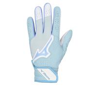 Mizuno Finch Adult Softball Batting Glove, Light Blue, Small
