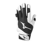 Mizuno Finch Women's Softball Padded Batting Glove, White-Charcoal, Medium