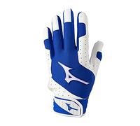 Mizuno Finch Women's Softball Padded Batting Glove, White-Royal, Small