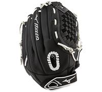 Mizuno girls 12.5" Ball Glove, Black/White Tartan Flex Web, 12.5 US