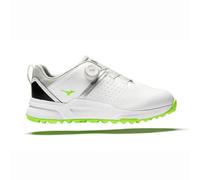 Mizuno Hazard Enerzy BOA Spikeless Golf Shoes 2025 - White / Green Gecko