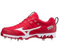Mizuno Men's 9-Spike Ambition 2 Baseball Shoe, Red-White, 9
