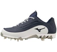 Mizuno Men's 9-Spike Ambition 3 Baseball Cleats, Navy-White, 8.5 UK