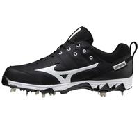 Mizuno Men's Ambition 2 9-Spike Metal Baseball Cleat 9 (0900), Black/White, 8.5