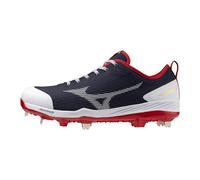 Mizuno Men's Dominant 4 Baseball Shoe, Navy/Red, 9