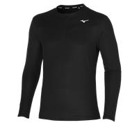 Mizuno Men's DRYAEROFLOW LS HZ Running, Black, M