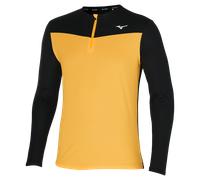 Mizuno Mens DRYAEROFLOW Half Zip Top - Yellow / Black RRP £50