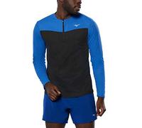 Mizuno Men's DRYAEROFLOW LS HZ Running, Black/Turkish Sea, M