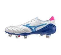 Mizuno Mens Morelia Neo IV Elite Adults Soft Ground Rugby Boots White/Turquase/Pink 9.5