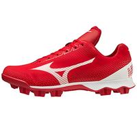 Mizuno Men's Wave Lightrevo Baseball Shoe, Red-white, 12