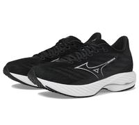 Mizuno Mens Wave Rider 28 Running Shoe, Black-Silver, 8 UK