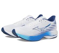 Mizuno Mens Wave Rider 28 Running Shoe, White-Estate Blue, 8 UK