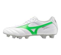 Mizuno Mens Morelia II Club FG Firm Ground Football Boots White/Neon Green/Galaxy Silver 9