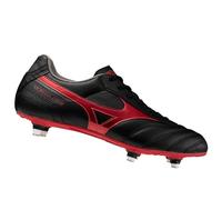 Mizuno Morelia II Club Si Football Boots for Wet Terrain, Black Red, 11.5 UK
