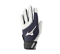 Mizuno MVP Adult Baseball Batting Glove, White-Grey, Small
