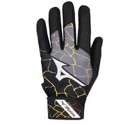 Mizuno MVP Youth Boy's Batting Gloves, Black-Orange, X-Large (X-Large)