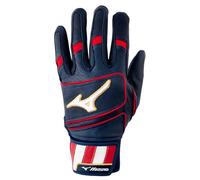 Mizuno Pro Select Youth Baseball Batting Glove, Navy-Red, X-Large (X-Large)