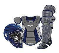 Mizuno Samurai Adult Baseball Boxed Catcher's Gear Set, Grey-Navy, 16" Men's Adult