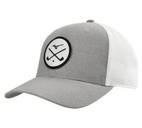 Mizuno Standard Crossed Clubs Meshback Hat, Heathered Grey/White
