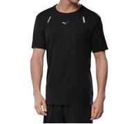 Mizuno Tech Light Short Sleeve Tee for Men - Lightweight, Breathable Running T-Shirt in Black, Size XL