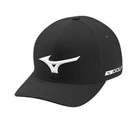 Mizuno Tour Delta Fitted Hat, Large/Extra Large, Black, Black