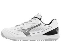 Mizuno Unisex-Adult Cushionrevo Diamond Turf Shoe, White/Black, 12.5 Wide Women/11 Men