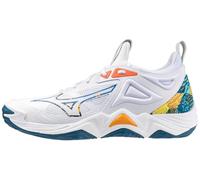 Mizuno Unisex-Adult Momentum 3 Sneaker, White-moroccan Blue, 12.5 Wide Women/11 Men