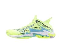 Mizuno Unisex-Adult Wave Lightning Neo 3 Volleyball Shoe, Neo Lime/Misty Blue, 9.5 Wide Women/8 Men