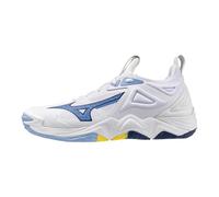 Mizuno Unisex-Adult Wave Momentum 3 Volleyball Shoe, White-bellwether Blue, 16.5 Wide Women/15 Men