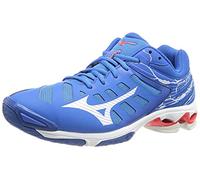 Mizuno Unisex Wave Voltage Volleyball Shoe, FrenchBlue/White/IRed, 7 UK