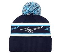 Mizuno Unisex's Tour Knit Pom Beanie Hat, Navy, One Size