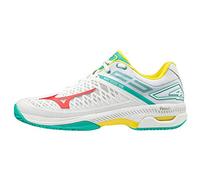 Mizuno - Wave Exceed Tour4 CC Shoe Color: Wht/Chinesered/Atlantis Size: Men