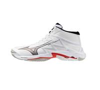 Mizuno Wave Lightning Elite Mid Volleyball Shoes, Reno Woven Upper, ENERZY NXT, XG Sole, 295g, White, 4.5 UK
