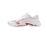 Mizuno Wave Lightning Elite Volleyball Shoes, White and Red, Lightweight Cushioning ENERZY NXT, White, 5 UK