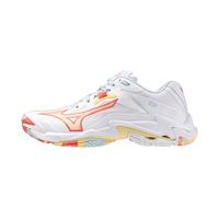 Mizuno Wave Lightning Z8 Women's Indoor Court Shoes | UK 7.5 in White/Calypso Coral/Pale Banana