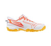 Mizuno Wave Lynx 2 Junior Hockey Shoes White/Fiery Coral/Citrus 25/26 - UK 3 - ONE Sports Warehouse White