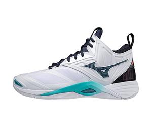 Mizuno Wave Momentum 2 Mid, Volleyball Shoe, White/Legion Blue/Ceramic,
