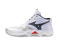 Mizuno Wave Momentum Elite Mid Volleyball Shoes, White/Black, Enerzy Cushioning, Advanced Stability, White, 7 UK