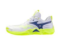 Mizuno Wave Momentum Elite Volleyball Shoes, White Blue Yellow Fluo, White, 6 UK