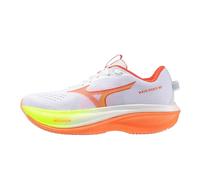 Mizuno Wave Rider 30 Women's Running Shoes | UK 8 in White/Flamingo Coral/Lime Pul[