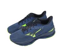 Mizuno Wave Serene 2 GTX Gore-Tex Navy Neon Yellow Men Road Running J1GC2560-51