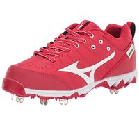 Mizuno Women's 320638.1000.11.0900 9-Spike Swift 7 Low Metal Softball Cleat, Red-White, 7