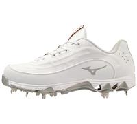 Mizuno Women's 9-Spike Swift 8 Low Metal Softball Cleat, White, 7