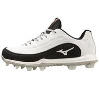Mizuno Women's Finch Elite 6 Low TPU Softball Cleat, White/Black, 6 UK